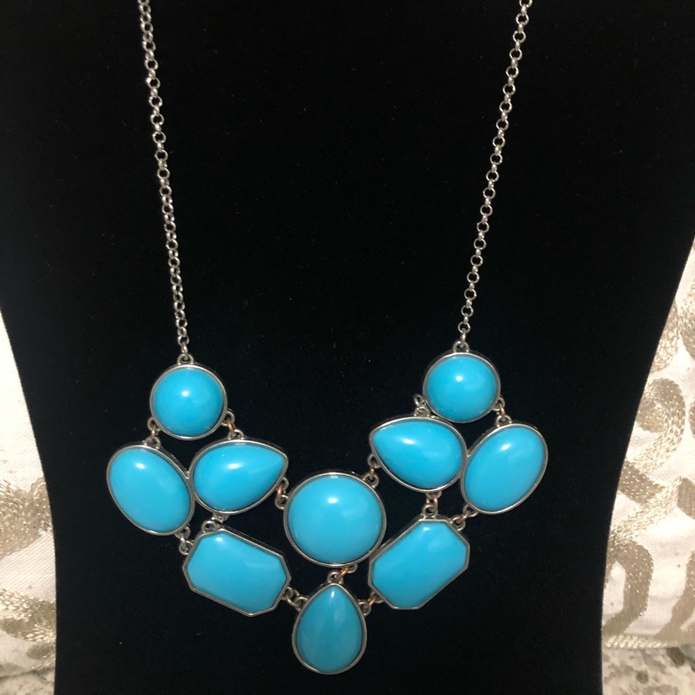 Turquoise bib-style necklace